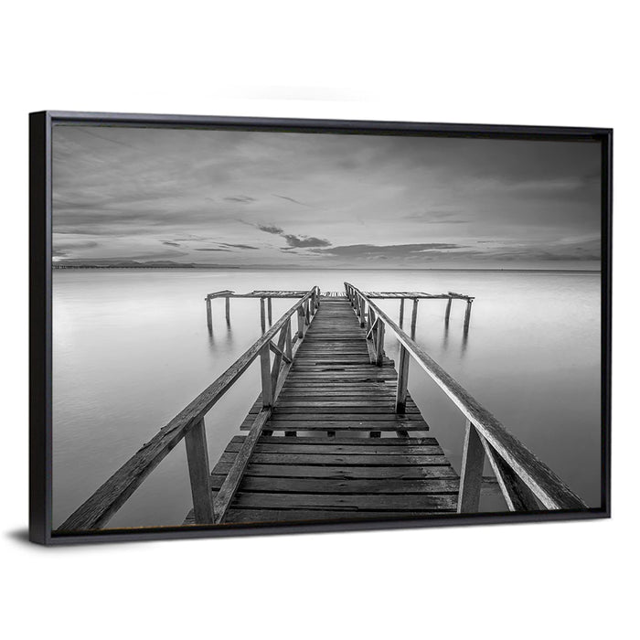 Teluk Tempoyak Jetty at Dusk Wall Art as a framed canvas