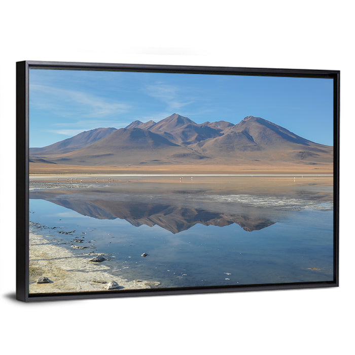 Sur Lipez Salt Lake Reflection Wall Art as a framed canvas