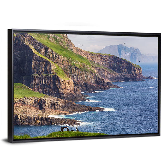 Mykines Cliffs, Faroe Islands Wall Art as a framed canvas