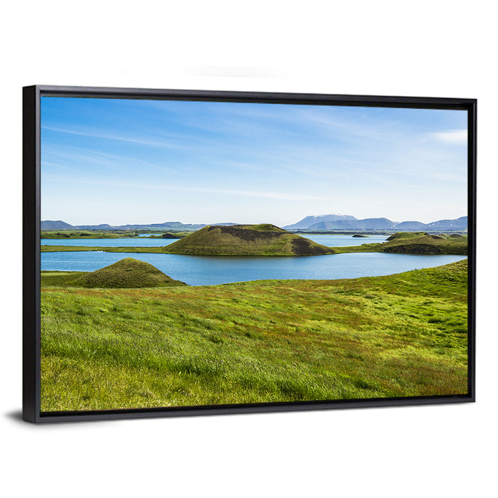 Mývatn Pseudocraters Wall Art as a framed canvas