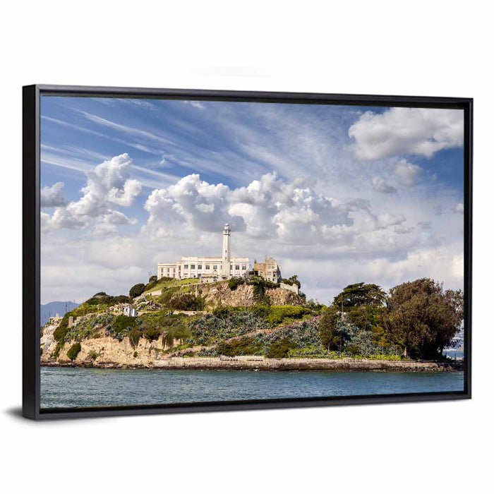 Alcatraz Island Wall Art as a framed canvas