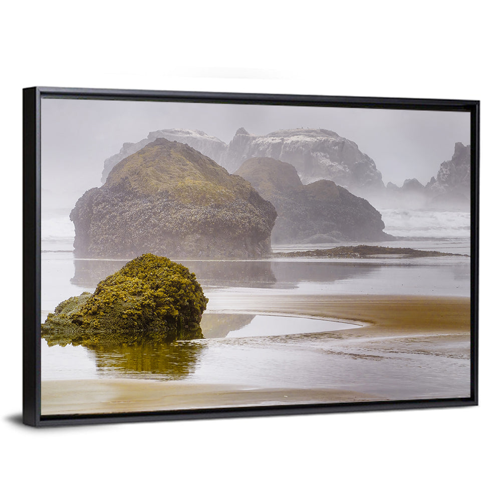 Misty Oregon Sea Stacks Wall Art