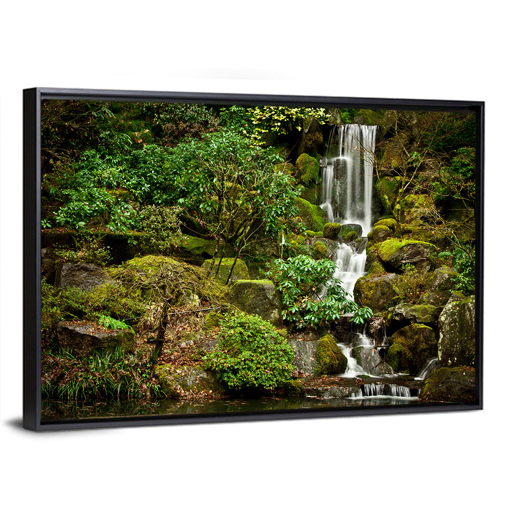 Secluded Mossy Waterfall Wall Art