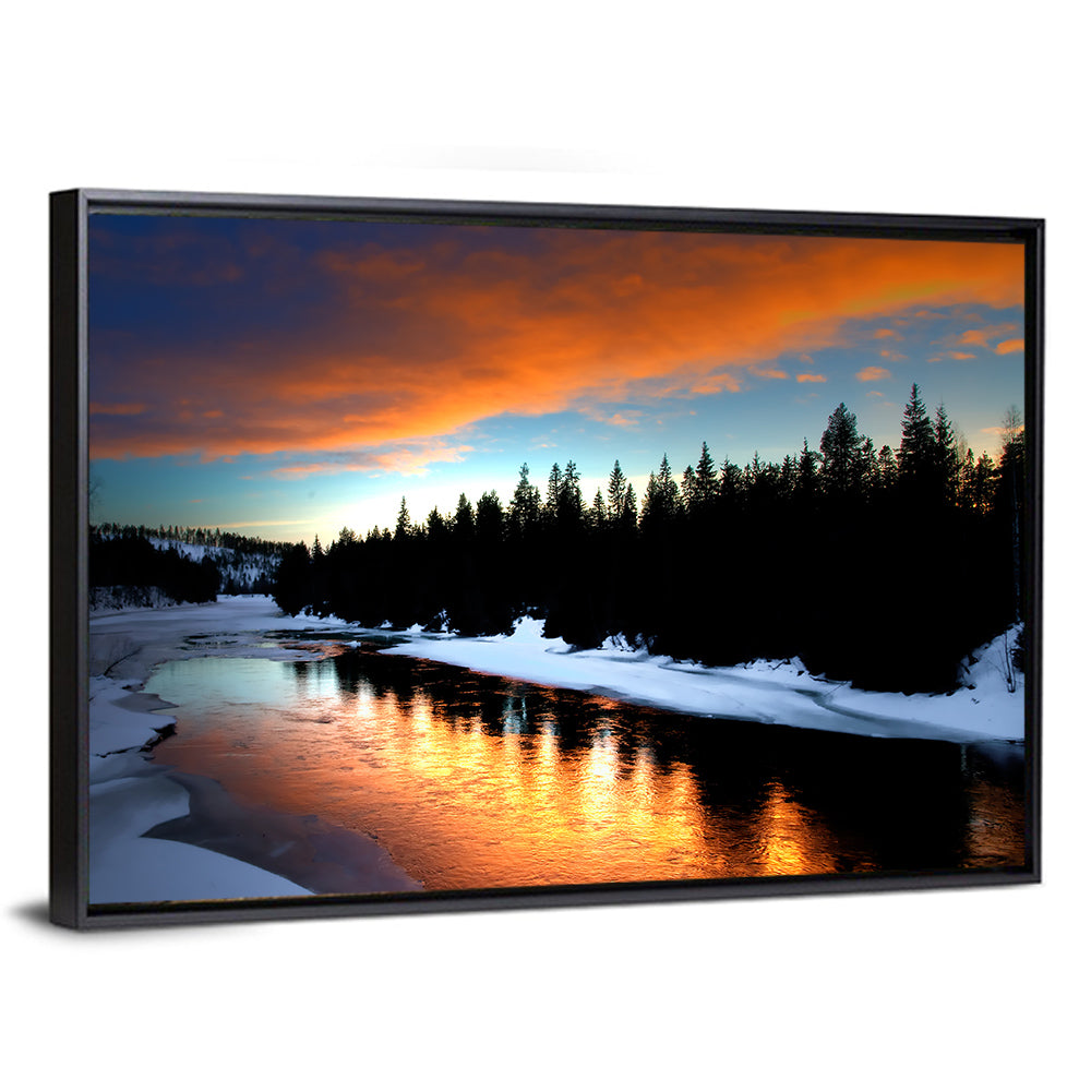 Golden Sunset Over Snowy River Wall Art