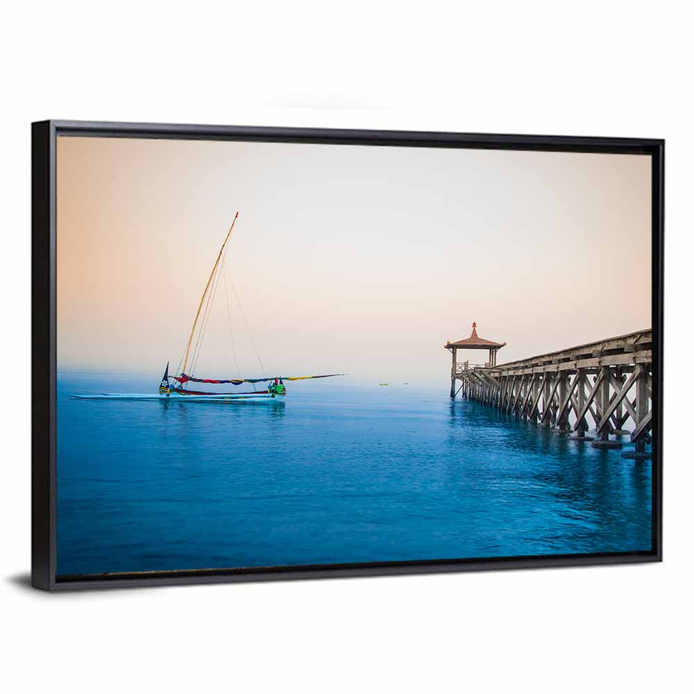 Outrigger Boat and Pier Wall Art
