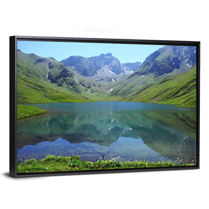 Urup Lake Reflection Wall Art as a framed canvas