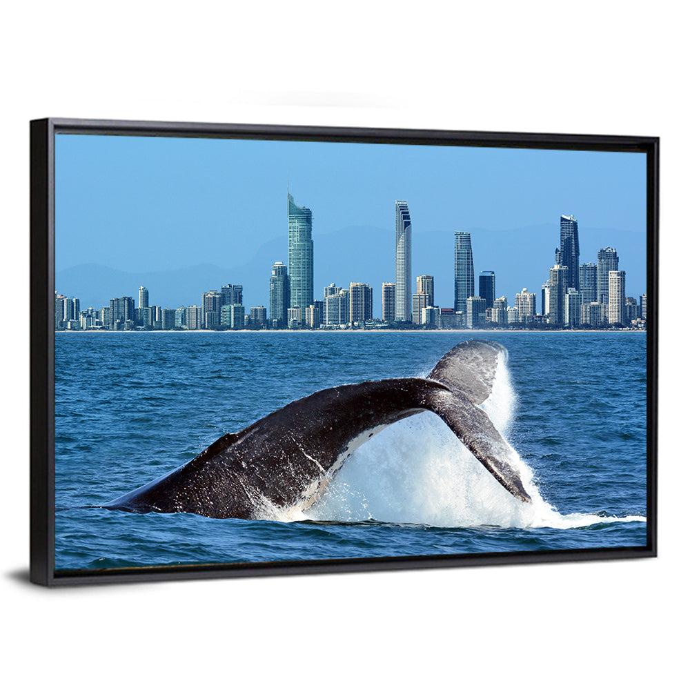 Gold Coast Whale and Skyline Wall Art