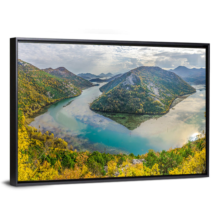Rijeka Crnojevića Bend, Lake Skadar Wall Art as a framed canvas