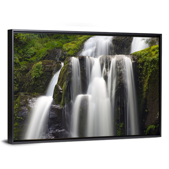 Mossy Kentucky Waterfall Wall Art as a framed canvas