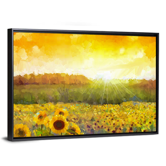 Sunflower Blossom Abstract Wall Art