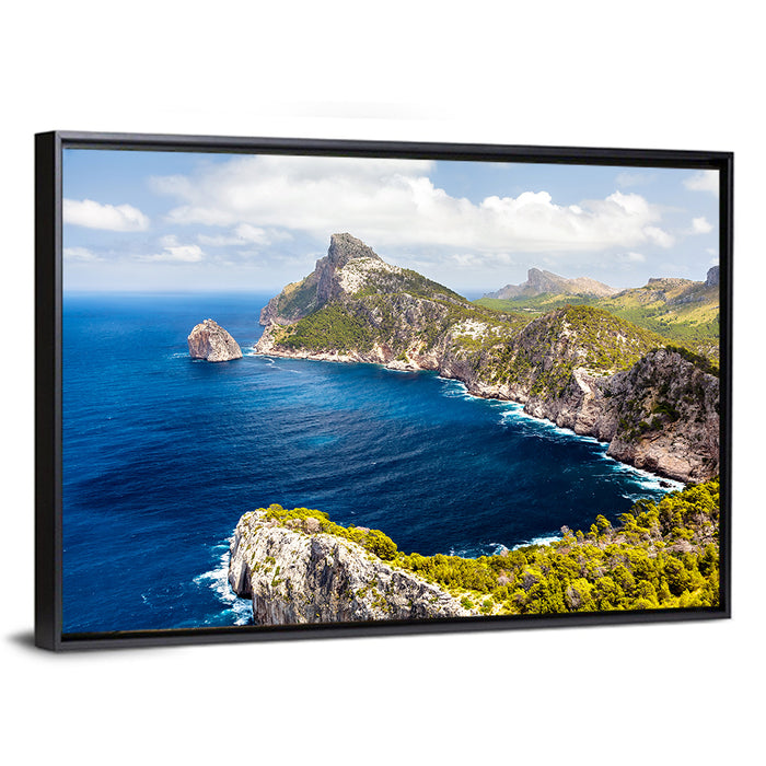 Cap De Formentor Cliffs Wall Art as a framed canvas