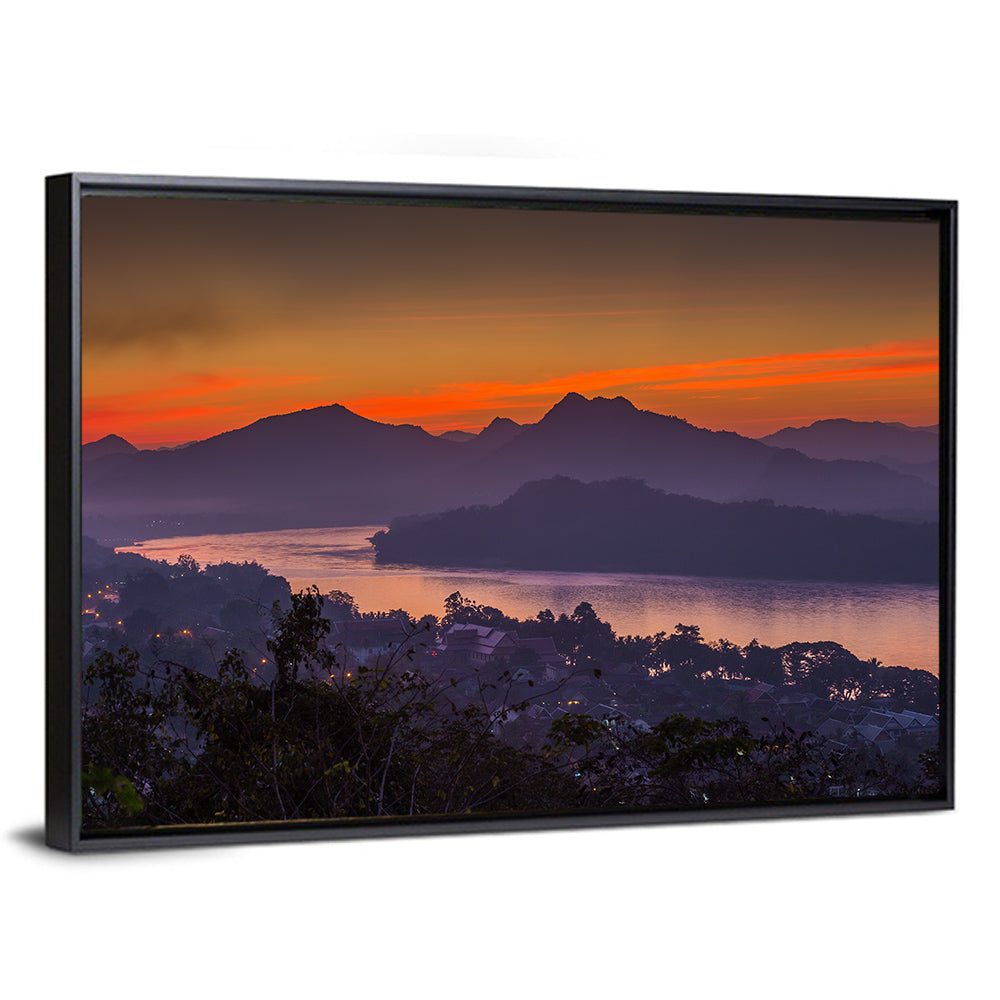 Luang Prabang Sunset Over Mekong Wall Art