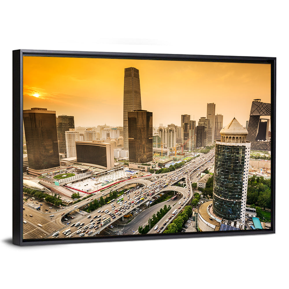 Beijing Cbd Skyline at Sunset Wall Art