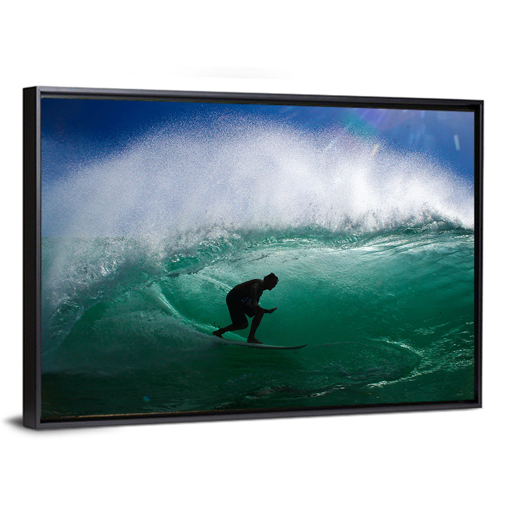 Surfer Inside Barrel Wall Art