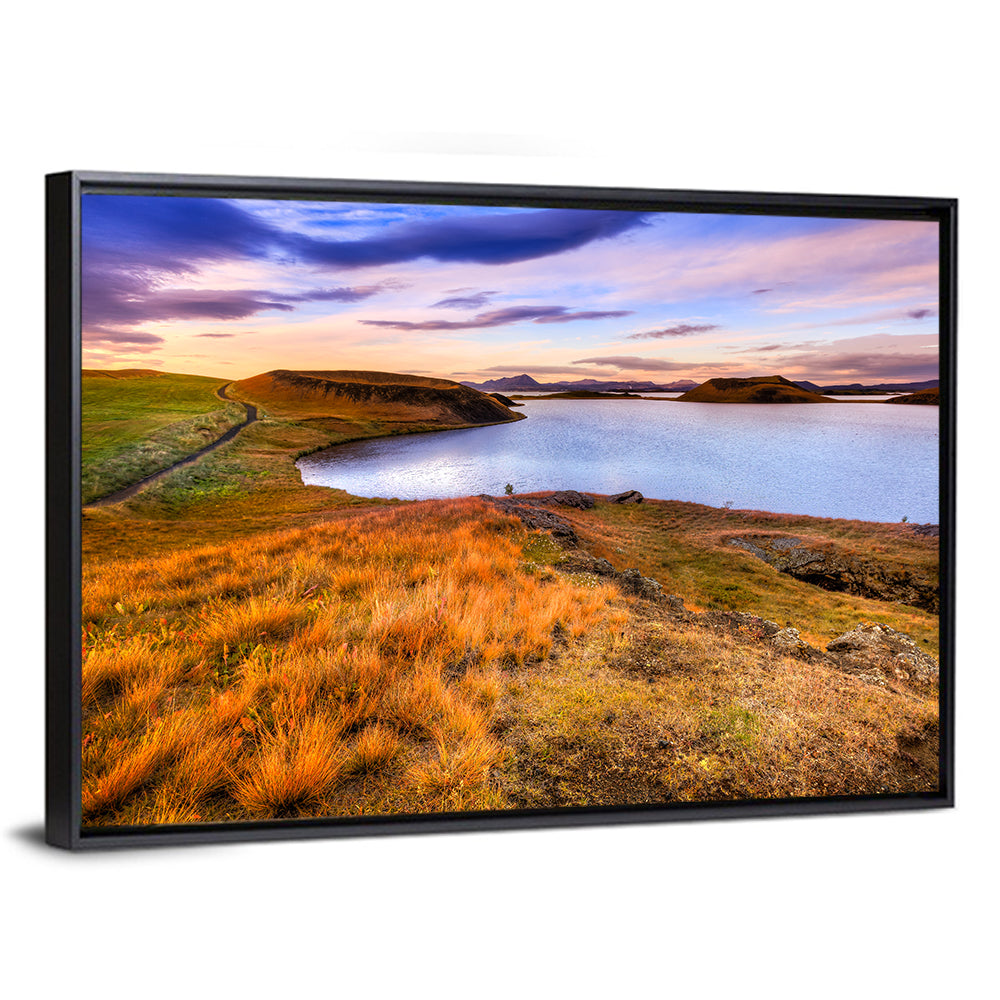 Sunset Over Lake Myvatn Wall Art