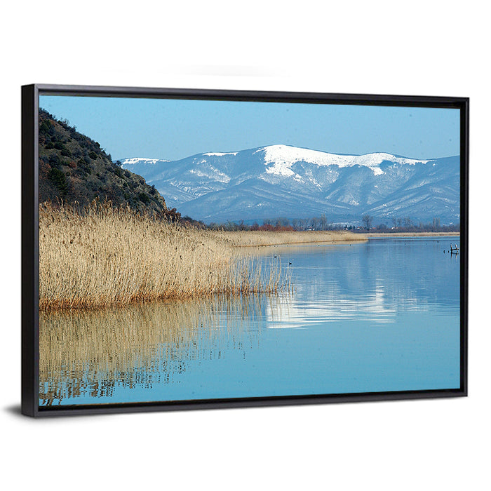 Prespa Lake Reflections Wall Art as a framed canvas