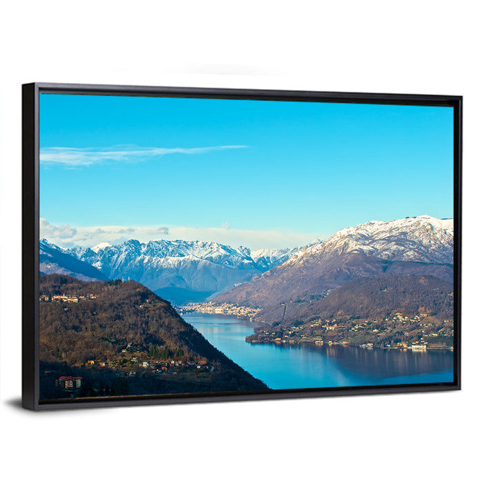 Lake Orta Mountain Reflection Wall Art as a framed canvas