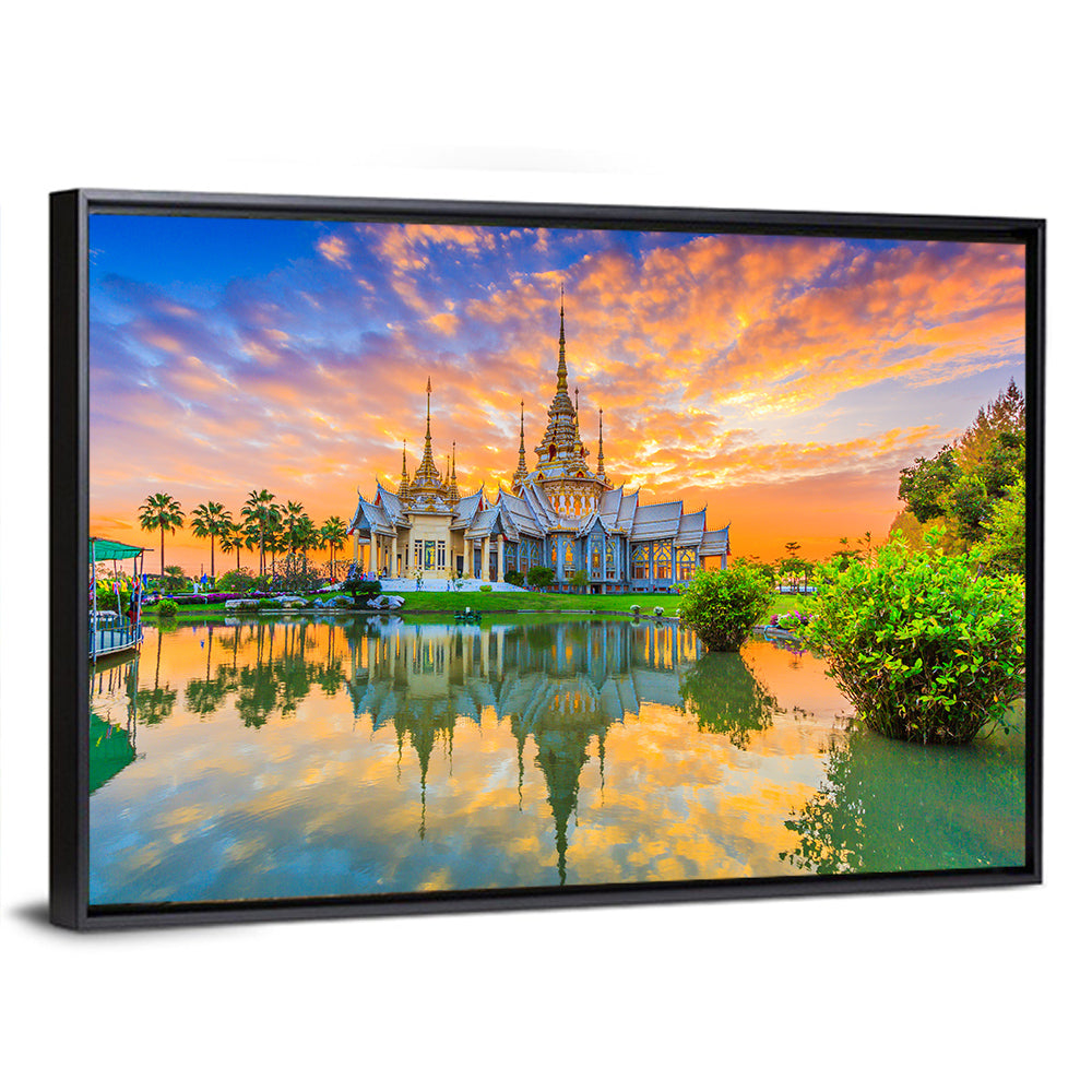 Wat Non Kum Sunset Reflection Wall Art
