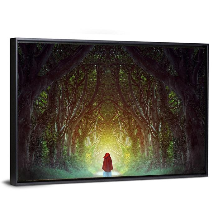 Dark Hedges Pathway Wall Art as a framed canvas
