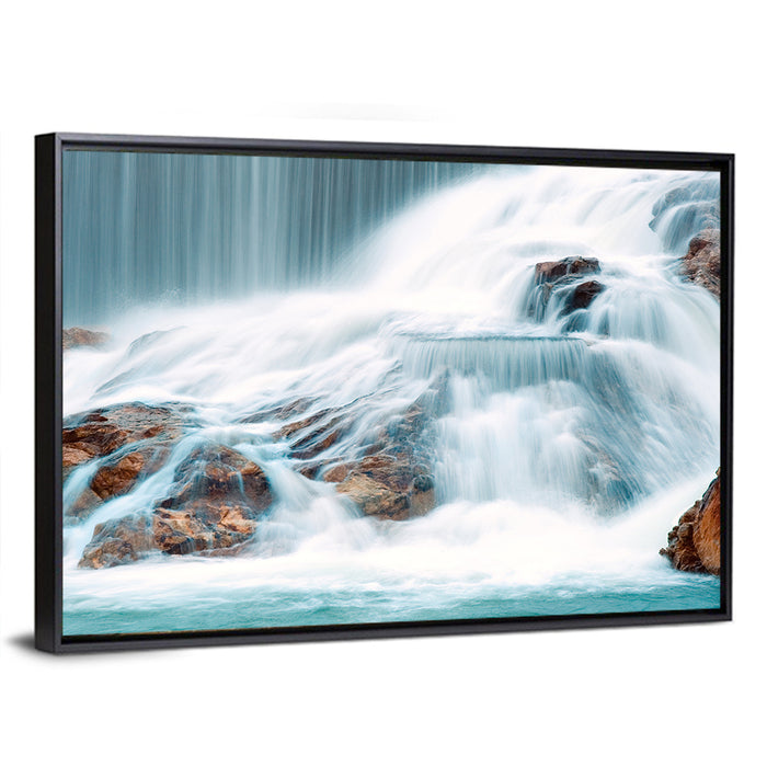 Ningbo Cascading Waterfall Wall Art as a framed canvas