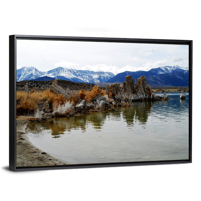 Mono Lake Tufa Towers with Mount Whitney Wall Art as a framed canvas