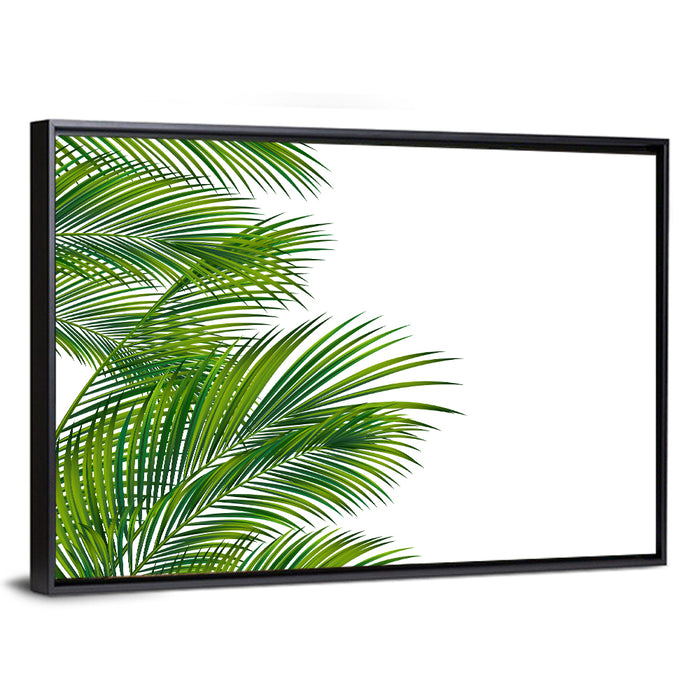 Asymmetrical Palm Fronds Wall Art as a framed canvas