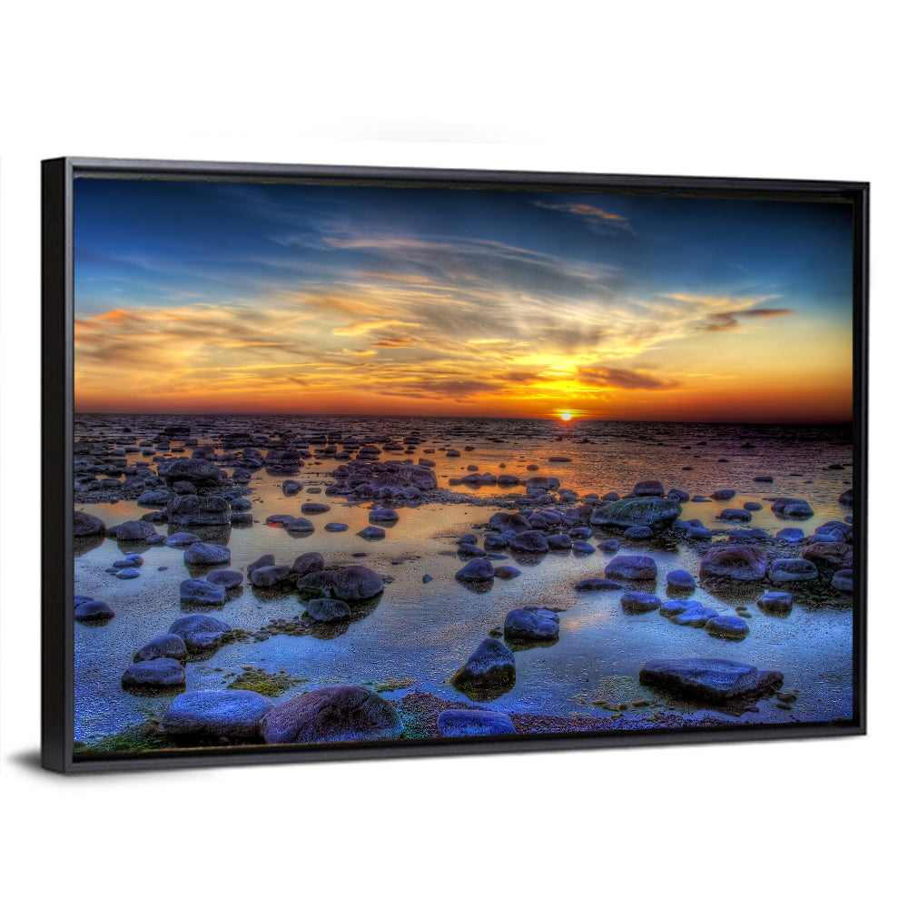 Sea Stones at Sunset Wall Art