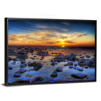 Sea Stones Sunset Wall Art