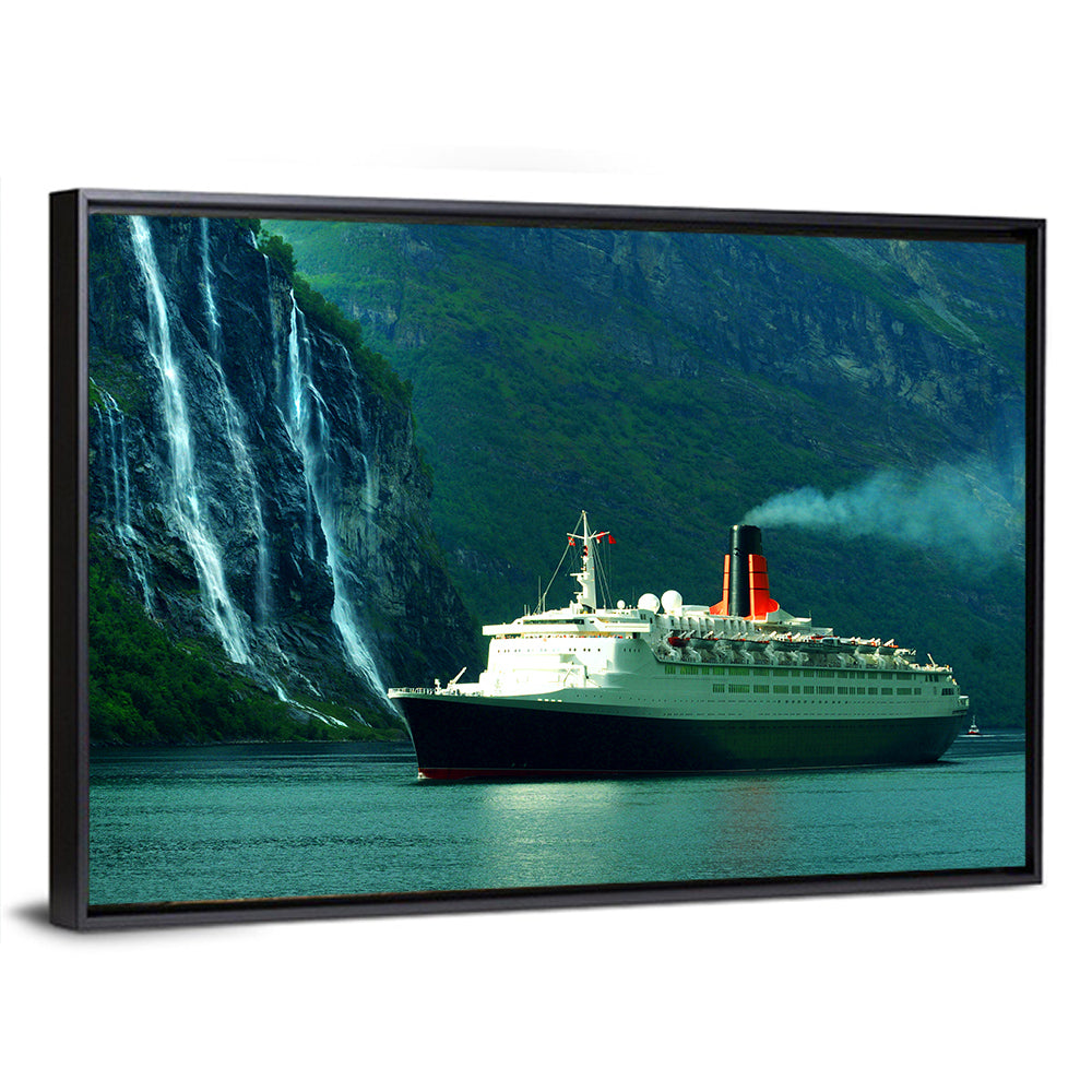 Cruise Ship at Geiranger Fjord Wall Art