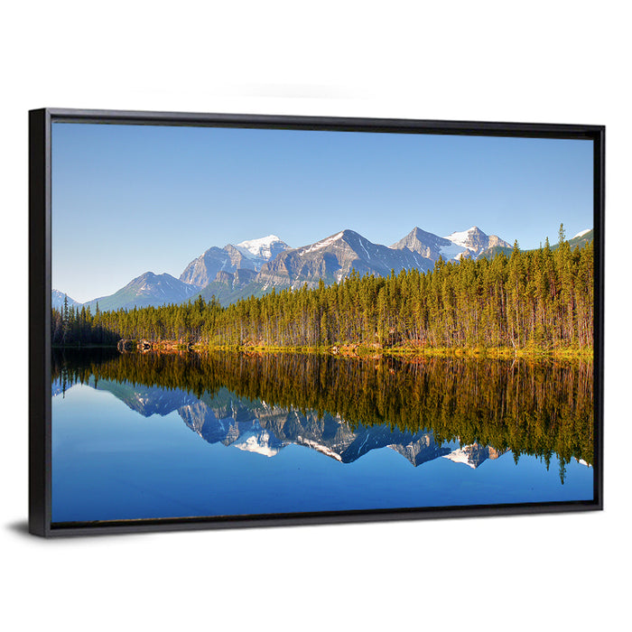 Herbert Lake Reflection Wall Art as a framed canvas