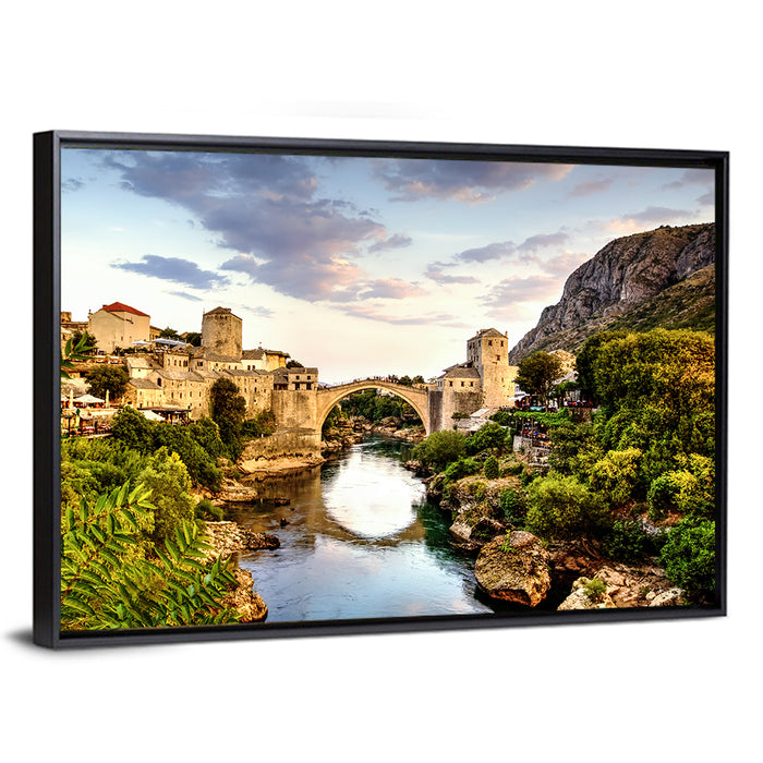 Stari Most Bridge, Mostar Wall Art as a framed canvas