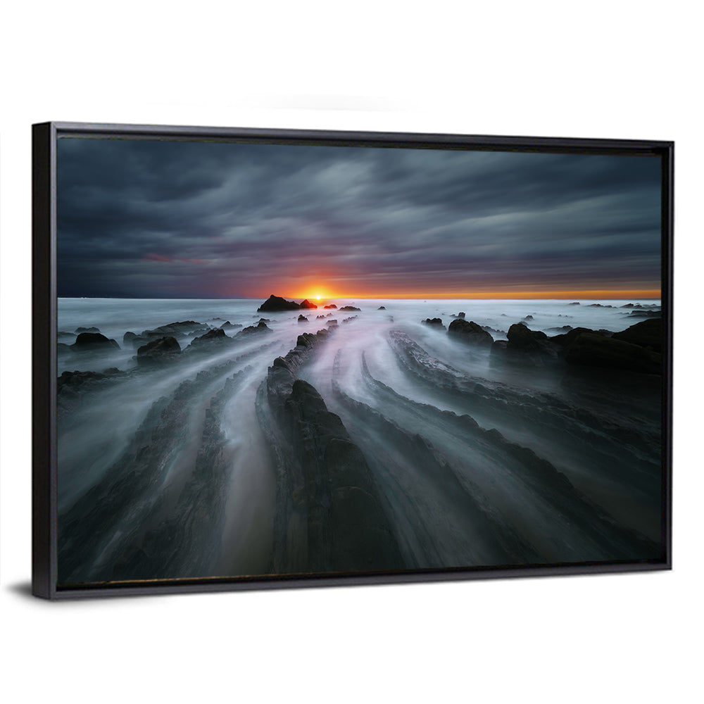 Barrika Beach Dusk Wall Art