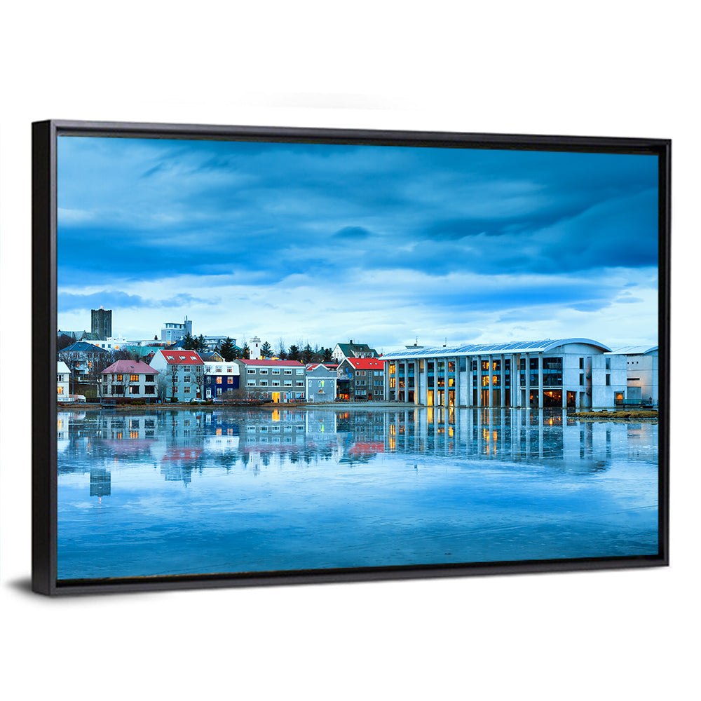 Reykjavik City Hall at Blue Hour Wall Art