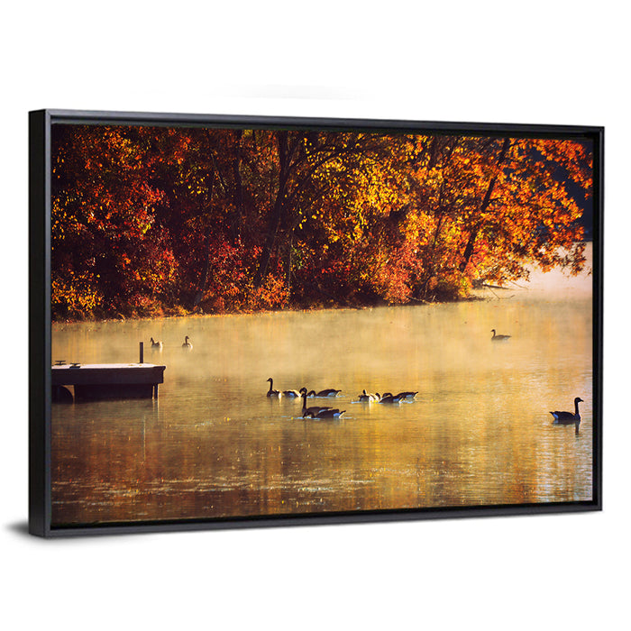 Governor Dodge Misty Lake Wall Art as a framed canvas