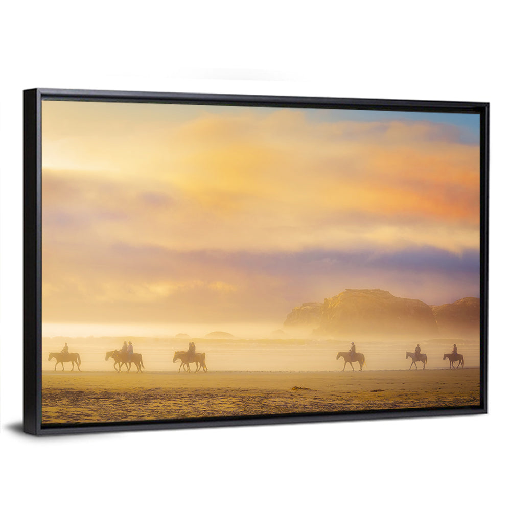 Misty Beach Horseback Riders Wall Art