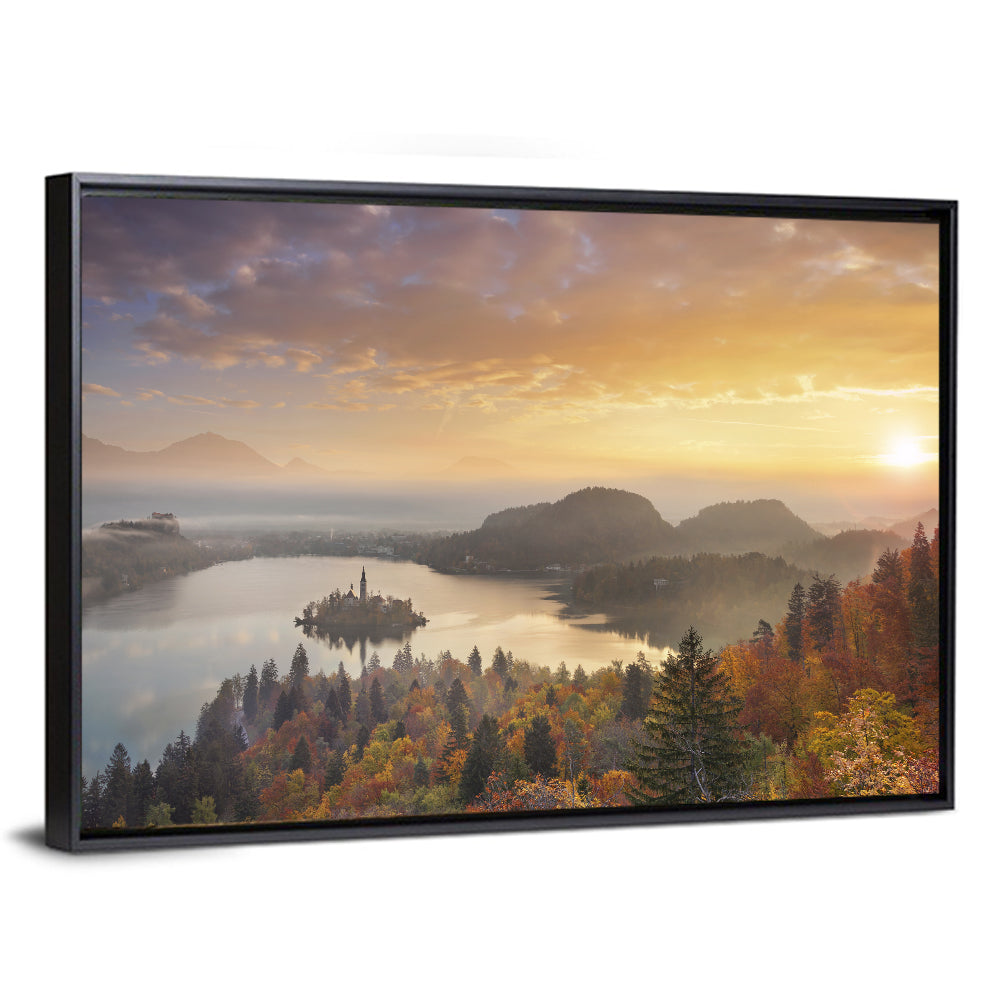 Autumn Morning at Lake Bled Wall Art