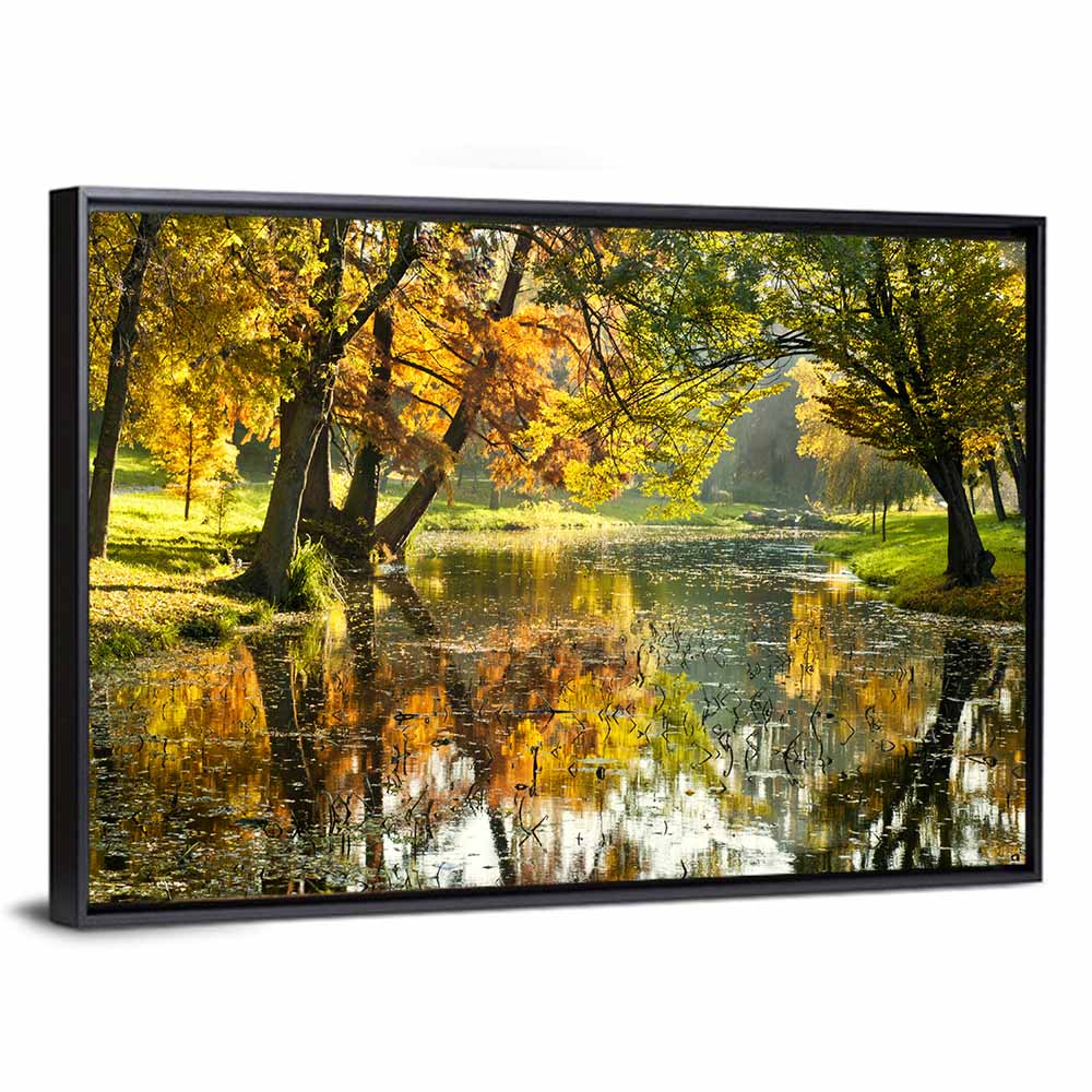 Autumn Canal Landscape Wall Art