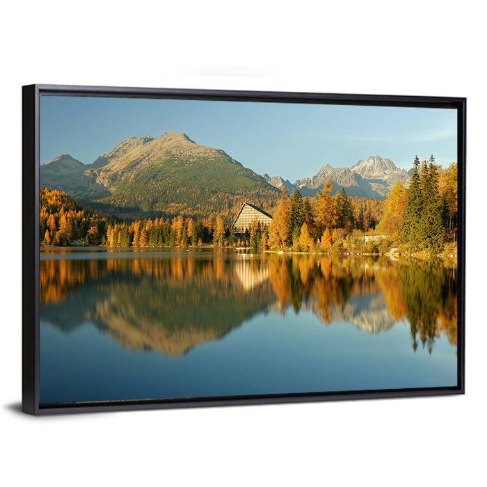 Štrbské Pleso Lake, High Tatras Wall Art as a framed canvas