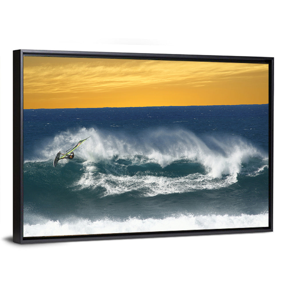 Windsurfer at Golden Wave Wall Art