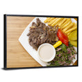 Shawarma and Fries Flat Lay Wall Art