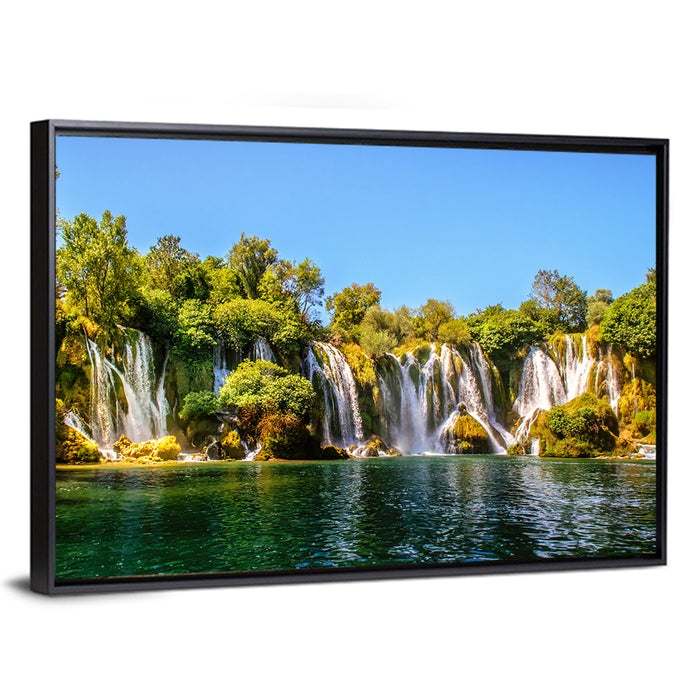Kravice Waterfalls Wall Art as a framed canvas