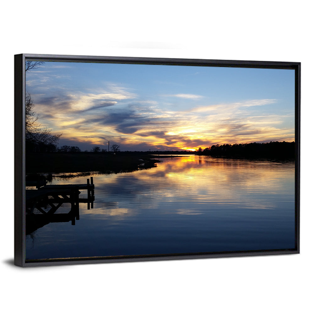 Lake Palestine Pier at Sunset Wall Art