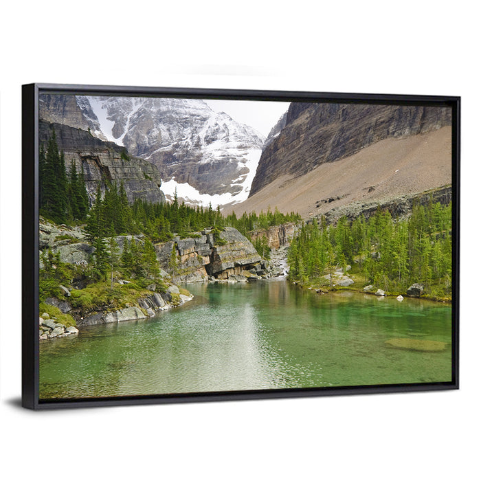 Lake Oesa Alpine View Wall Art as a framed canvas