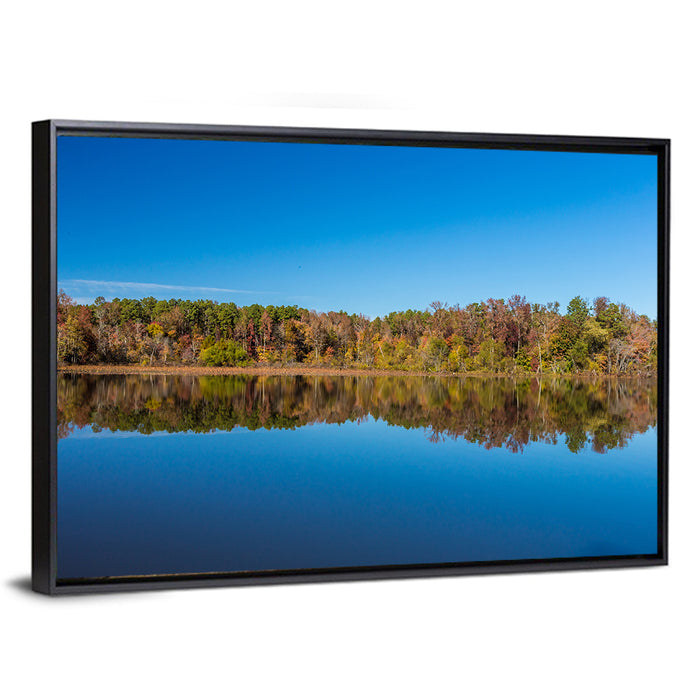 Petit Jean Lake Reflection Wall Art as a framed canvas