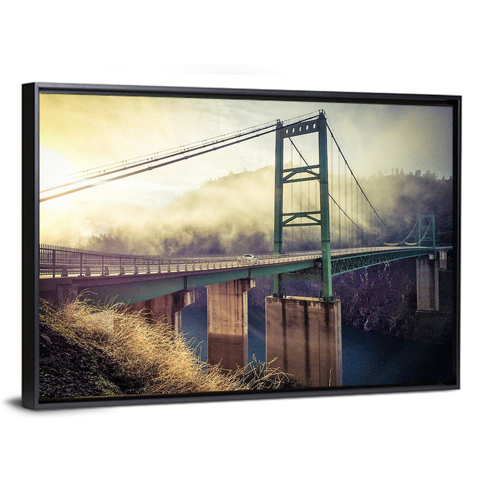 Bridge Over Lake Oroville Wall Art as a framed canvas