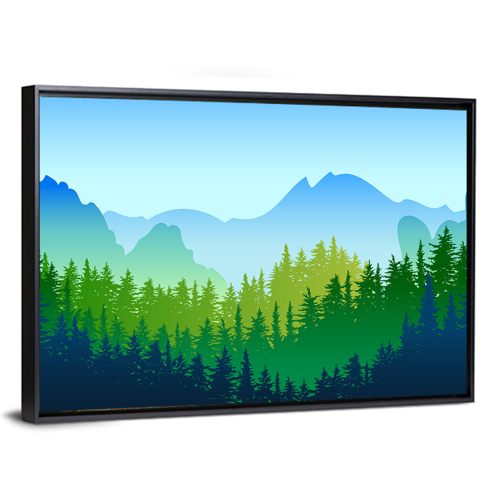 Layered Pine Forest Wall Art