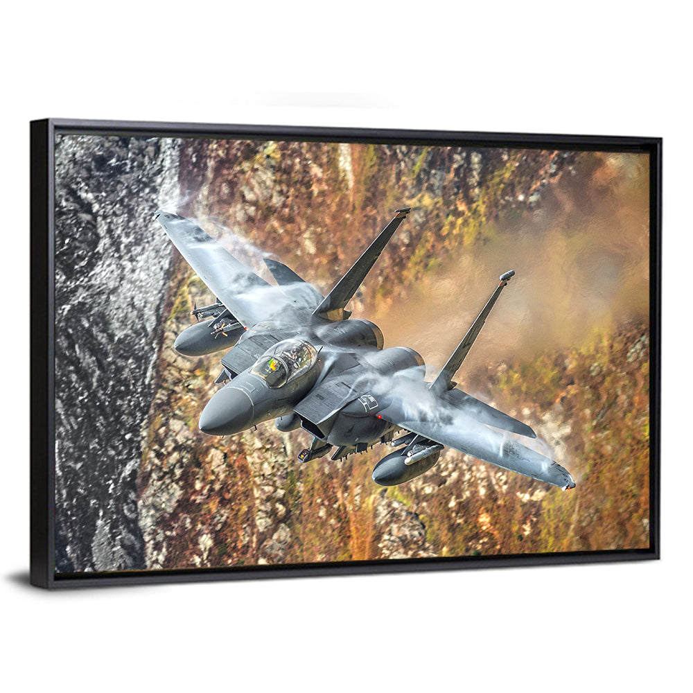 F-15 Over Mountain Canyon Wall Art