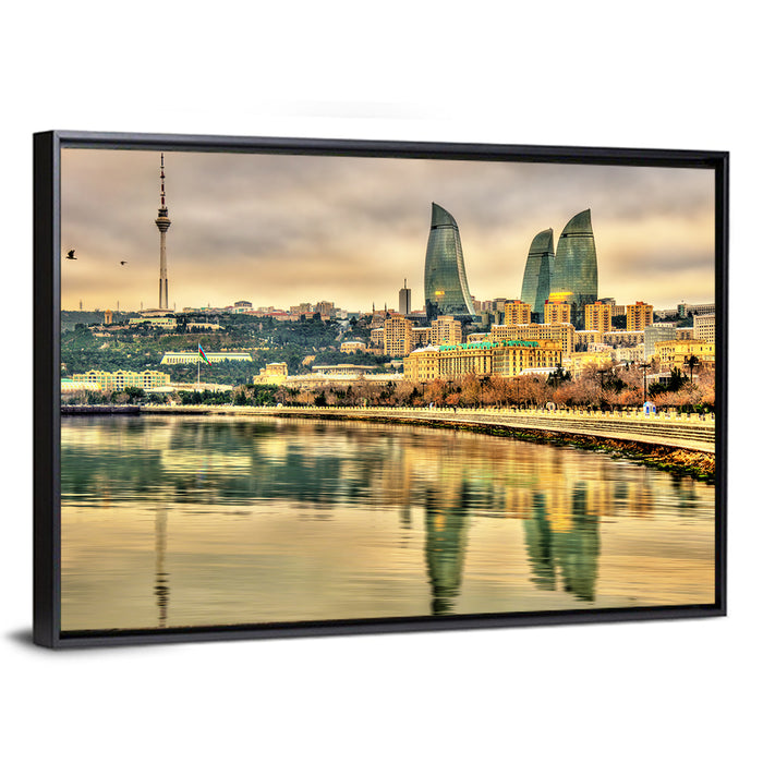 Baku Reflection Wall Art as a framed canvas