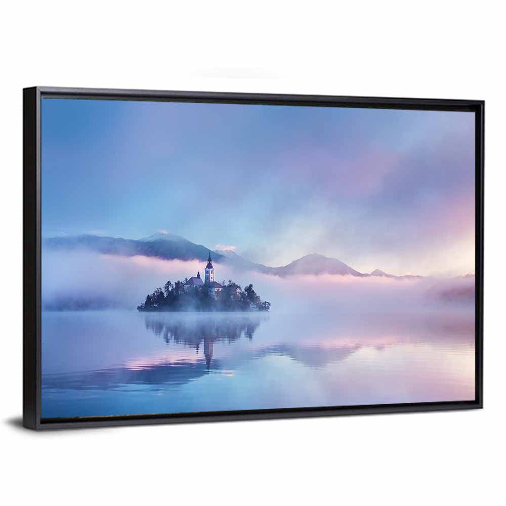 Bled Island Church in Mist Wall Art