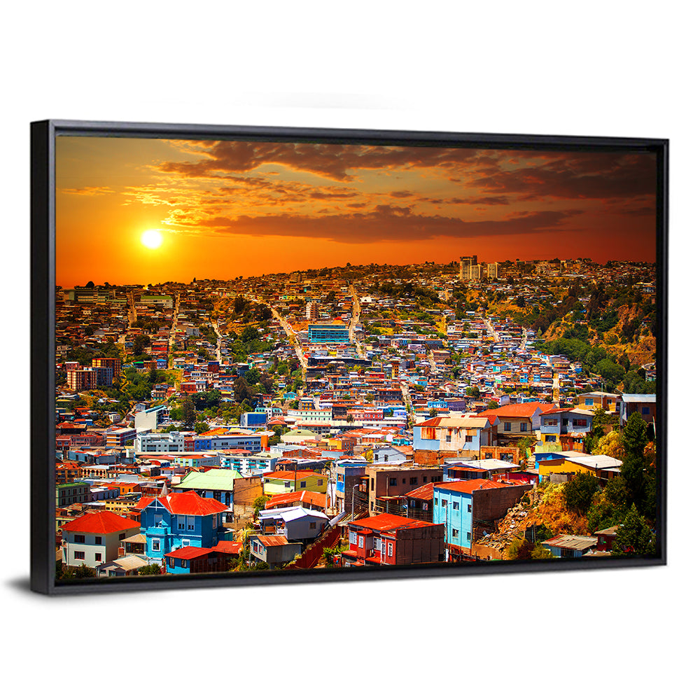 Valparaíso Hills Sunset Wall Art